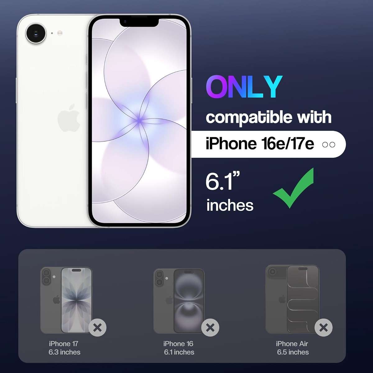 Maxdara for iPhone 17e Case& iPhone 16e Case, [3 in 1] with Front Tempered Glass Screen Protector & Camera Lens Protector & Anti-Yellowing Slim Shockproof Cover for iPhone 17e (Transparent+Clear) - Image 2