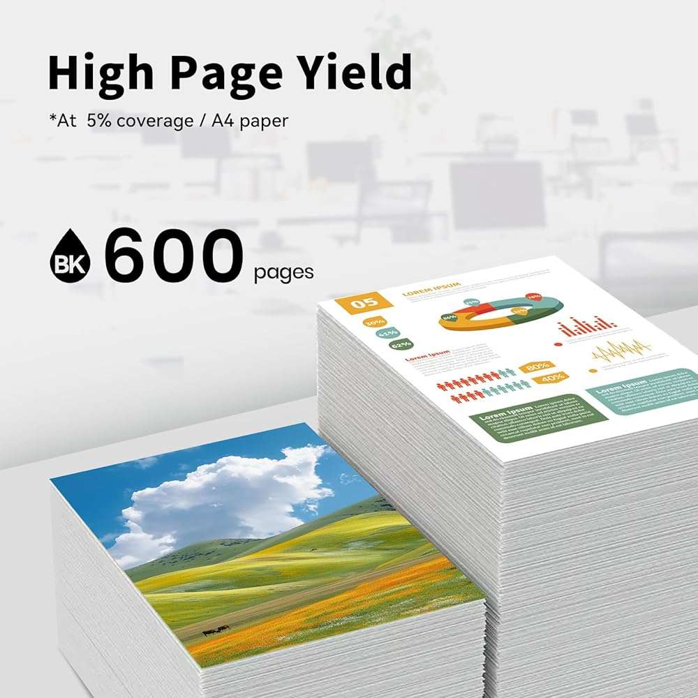 SANUNE 68XL Ink Cartridge Replacement for HP 68 68e Black Ink Cartridges for HP Envy 6110e 6120e 6122e 6130e 6132e 6133e 6520e 6530e 6531e 6532e 6552e 6555e 6558e Printer (2-Pack) - Image 3