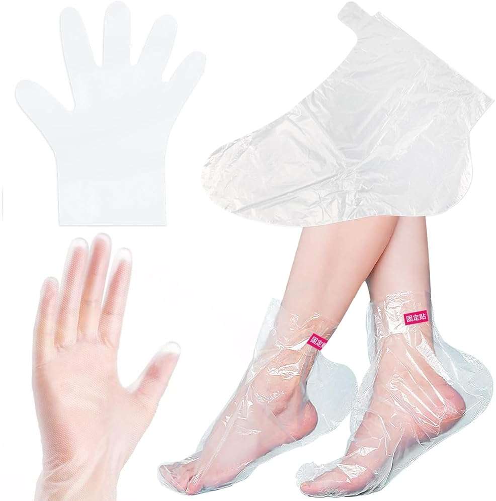 Paraffin Wax Liners for Feet and Hand, 200pcs Larger and Thicker Plastic Hand and Foot Bags, Plastic Paraffin Bath Mitt Glove and Sock Liners Paraffin Wax Mitts (Paraffin Gloves for Hands and Foot) - Image 1