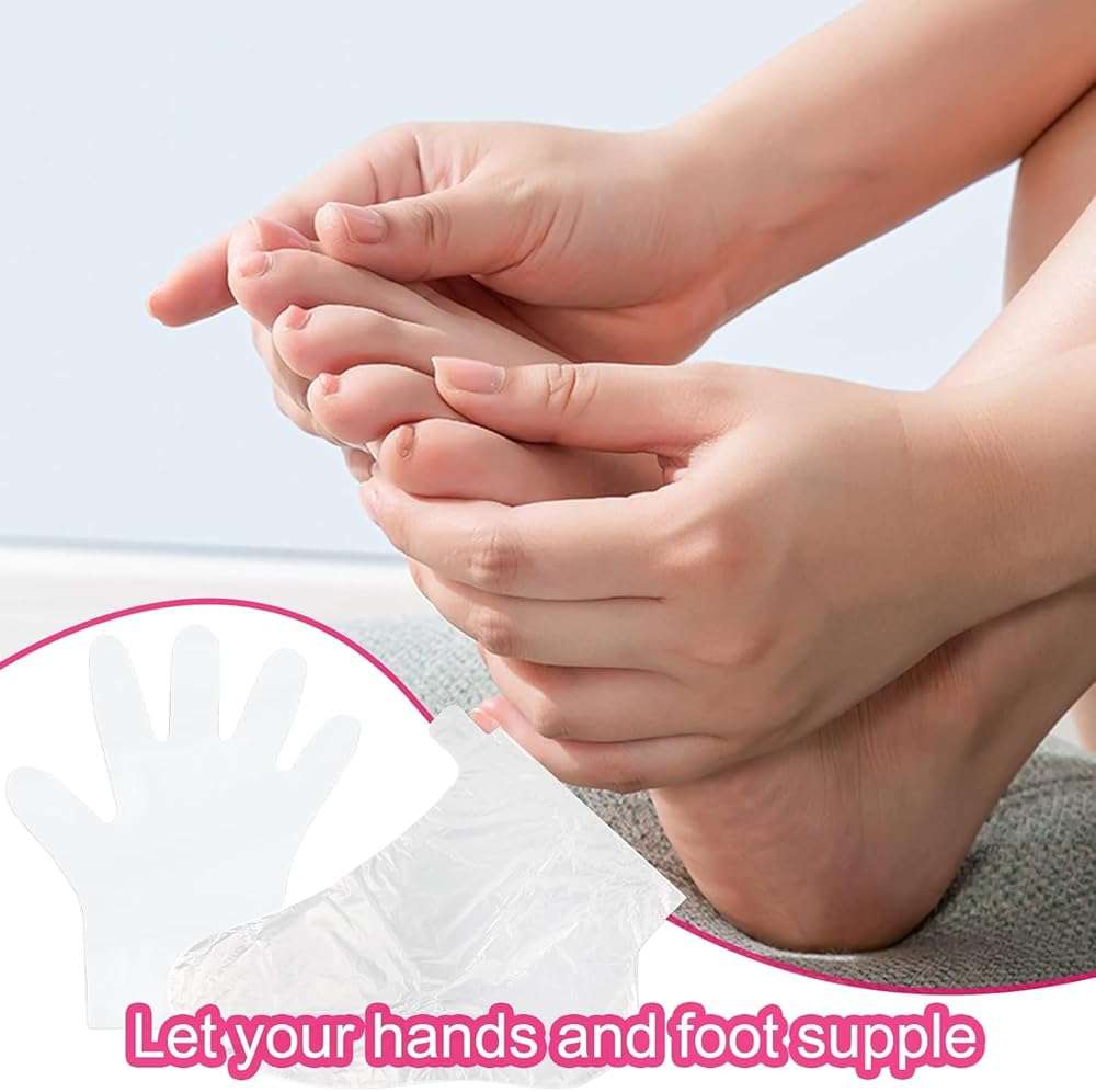 Paraffin Wax Liners for Feet and Hand, 200pcs Larger and Thicker Plastic Hand and Foot Bags, Plastic Paraffin Bath Mitt Glove and Sock Liners Paraffin Wax Mitts (Paraffin Gloves for Hands and Foot) - Image 3