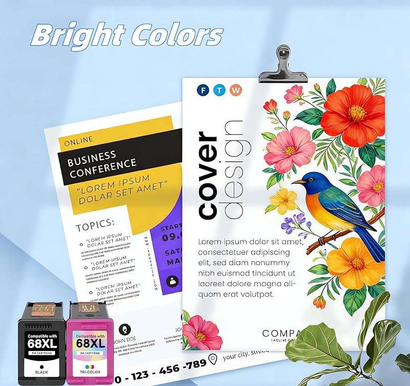 68XL 68 Ink Cartridges Black Color Combo Pack Replacement for HP HP+ Ink Cartridges Combo Pack for HP+ Ink 68 Fit for Envy 6155e 6555e 6100e 6165e 6500e 6152e 6552e 6558e Printer (1Black, 1Tri-Color) - Image 6