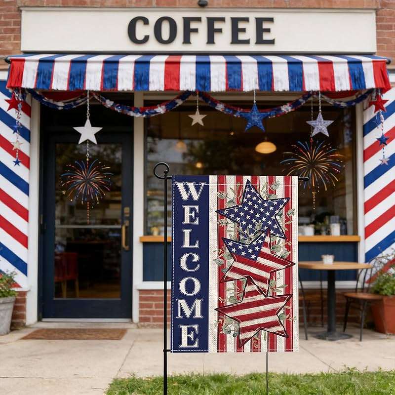 4th of July Garden Flag 12x18 Inch, Double Sided Patriotic Welcome Garden Flags Yard, Red White Blue Decor for Independence Day, Memorial Day, Patriotic Outdoor Decor - Image 5