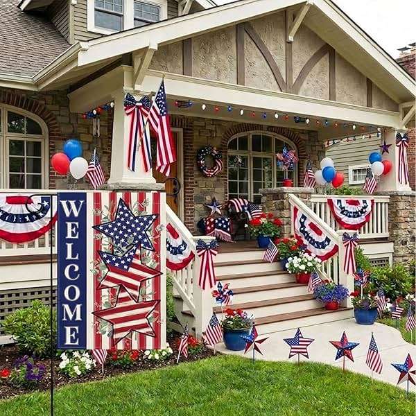 4th of July Garden Flag 12x18 Inch, Double Sided Patriotic Welcome Garden Flags Yard, Red White Blue Decor for Independence Day, Memorial Day, Patriotic Outdoor Decor - Image 8