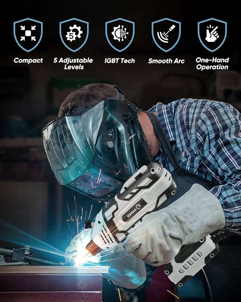 Saker Portable Welder Handheld Welding Machine with 5-Level Current Adjustment, IGBT ARC Welder Gun with 80 Welding Rods, 110V Plug & Play for DIY Home Garage Metal Welding - Image 2