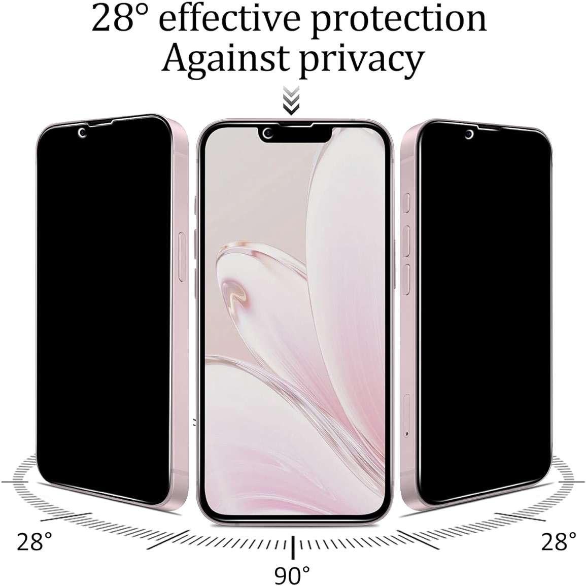Kesuwe 3 Pack Privacy Screen Protector for iPhone 17e/16e 6.1 Inch Anti Spy Private Tempered Glass Film, 9H Hardness, Anti Scratch, Case Friendly, Easy Installation - Image 3