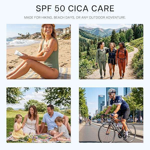 Centella Sunscreen SPF 50, Moisturizing Sunscreen Facial Serum, Daily UV Defense Non-Sticky Sun Protection Travel Essentials for All Skin (50ml) - Image 5