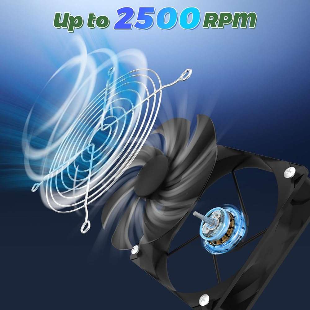 15W Solar Powered Fan for Chicken Coop, Solar Panel Exhaust & Intake Fan with Two Waterproof Fans 6.5Ft Cable Installation Kits, Ideal for Greenhouse Dog-House Outside Shed - Image 5