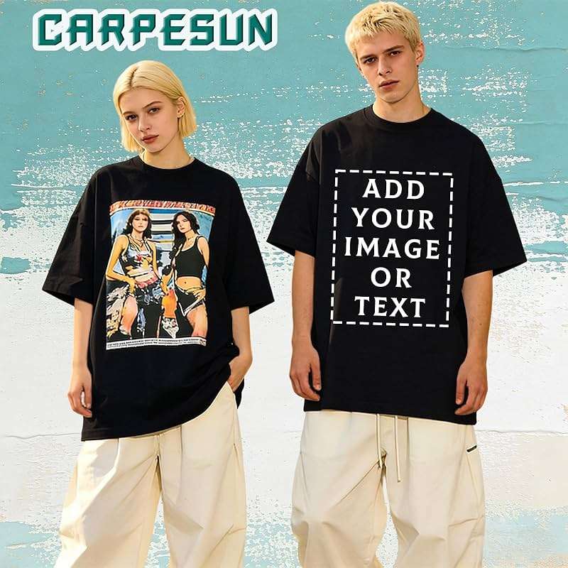 CARPESUN Custom T Shirts, Double Sided Unisex Tshirts for Adults, Custom Picture Text Logo Shirt for Personalized Gifts - Image 2