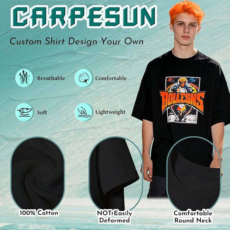 CARPESUN Custom T Shirts, Double Sided Unisex Tshirts for Adults, Custom Picture Text Logo Shirt for Personalized Gifts - Image 3