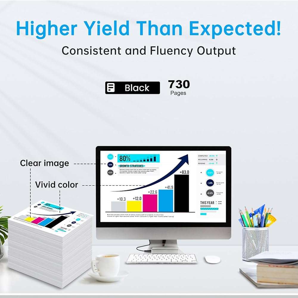 BINKSYLER 68XL 68e Ink Cartridges Black x1 Compatible for HP 68XL 68e 68 Ink, High Yield 730 Pages Work for Envy 6555e 6155e 6552e 6558e 6152e 6165e 6100e 6500e 6110e 6120e 6130e Printers - Image 3