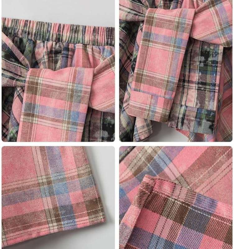 Women's Asymmetric Plaid Mini Skirt Y2K Aesthetic Emo Punk Checked Skirt Irregular Hem Streetwear Low Rise Grunge Skirt - Image 6
