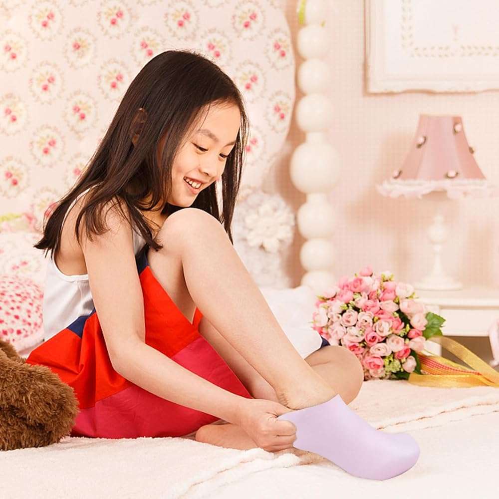 VINTORKY Moisturizing Socks for Feet Treatment 1 Pair Pink L 39-41 Exfoliator Stocking Anti-Dry Crack Care Foot Care Socks for Dry and Cracked Skin - Image 5