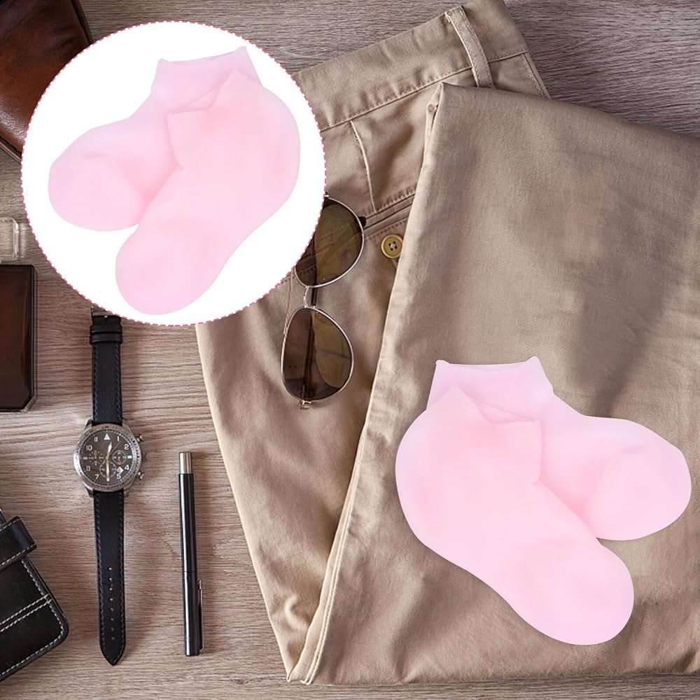 VINTORKY Moisturizing Socks for Feet Treatment 1 Pair Pink L 39-41 Exfoliator Stocking Anti-Dry Crack Care Foot Care Socks for Dry and Cracked Skin - Image 8