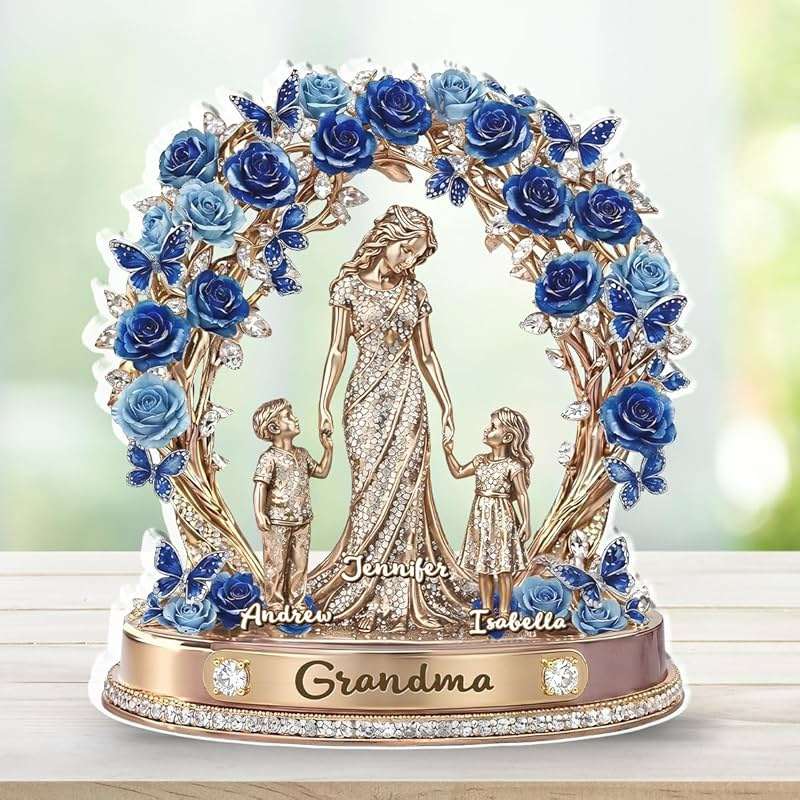 Wrappiness Personalized Mom Grandma Custom Shape Acrylic Plaque 3D Effect Printing, Mom and Her Kids Custom Name Acrylic Desk Block Thoughtful Mothers Day Keepsake Birtday for Women, Wife, Grandma - Image 5