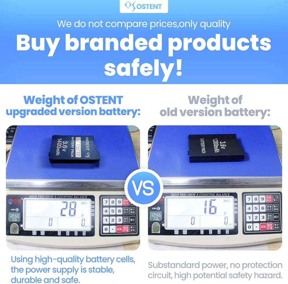OSTENT Real 1400mAh 3.6V Lithium Ion Li-ion Polymer Rechargeable Battery Pack Replacement Upgraded Version for Sony PSP 2000/3000 Console PSP-S280 Video Games - Image 7