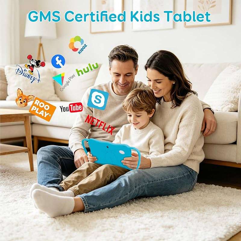 okulaku Kids Tablet, 7 Inch Android 16 Toddler Tablet with 4GB RAM 32GB ROM, Silicone Case, Parental Controls, Free Educational Apps for 3-12 Years Old Boys Girls(Blue) - Image 2