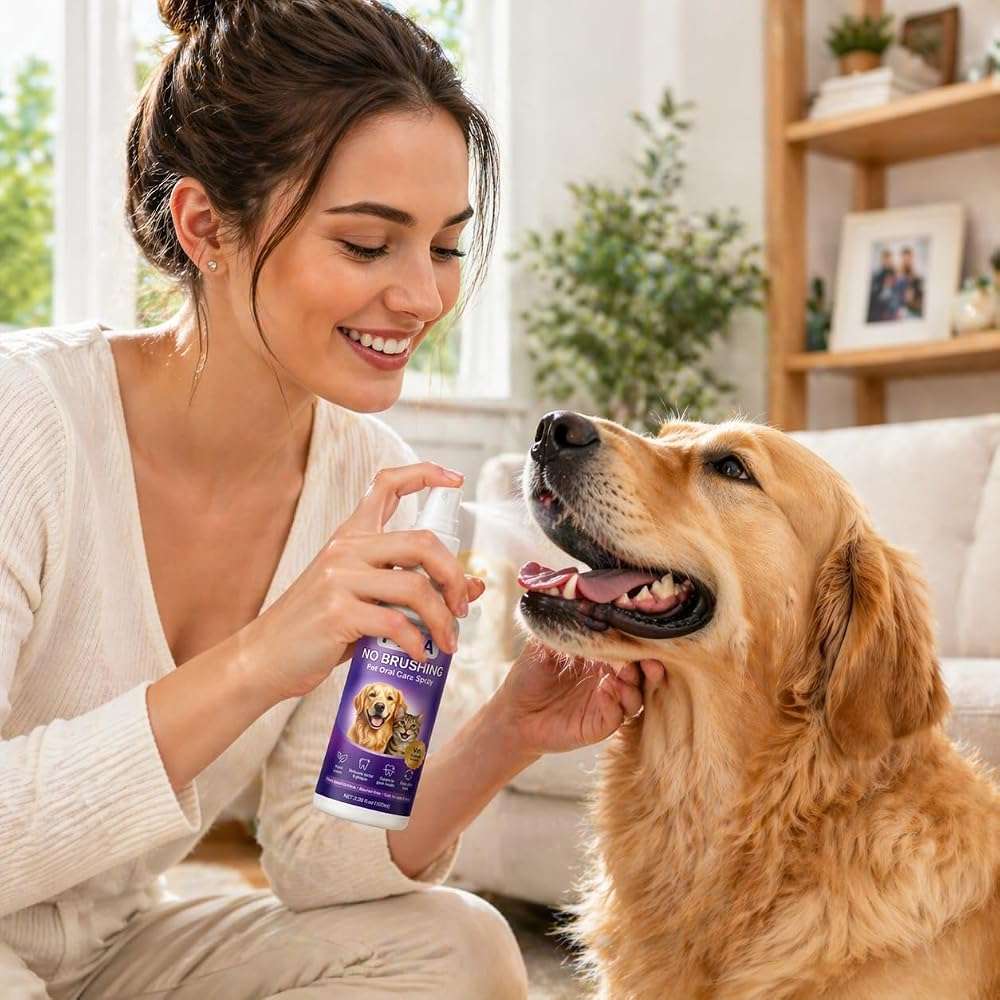 FVNA No Brushing Pet Oral Care Spray, Breath Freshener & Teeth Cleaning Pet Dental Care Spray for Dogs & Cats, Reduce Plaque & Tartar, Supports Gum Health,Daily Dental Care for Pets (1) - Image 2