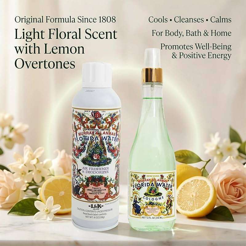 Florida Water Murray & Lanman Cologne Spray 12 oz Bundle Spray 8 oz – Air Freshener & Deodorizer (2 Items) - Image 3
