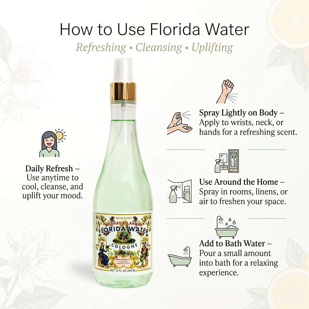 Florida Water Murray & Lanman Cologne Spray 12 oz Bundle Spray 8 oz – Air Freshener & Deodorizer (2 Items) - Image 4