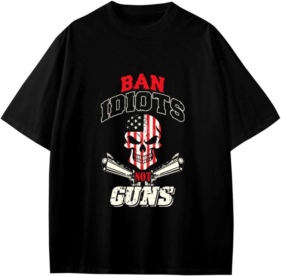 Teen's T Shirt,ban Idiots not Guns,Teens Short Sleeve Graphic Summer Top Clothes - Image 1