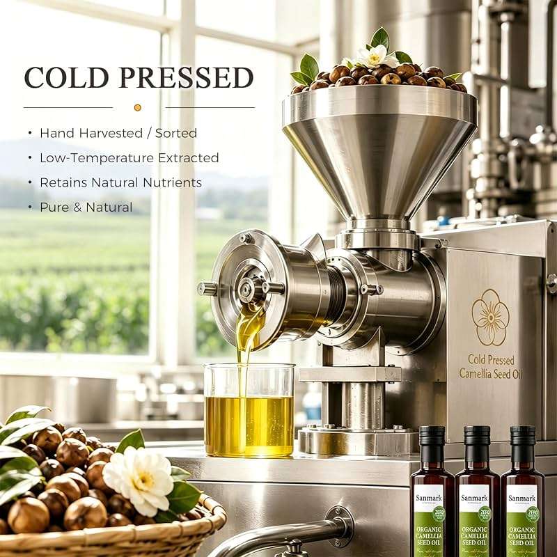 Organic Camellia Seed Oil 8.45 fl oz (250ml) – Pure Cold-Pressed Tea Seed Oil for Cooking & Culinary, Rich in Omega-9 (70%-87% Oleic Acid), High Smoke Point, Natural Mountain-Grown (pack of 1) - Image 4