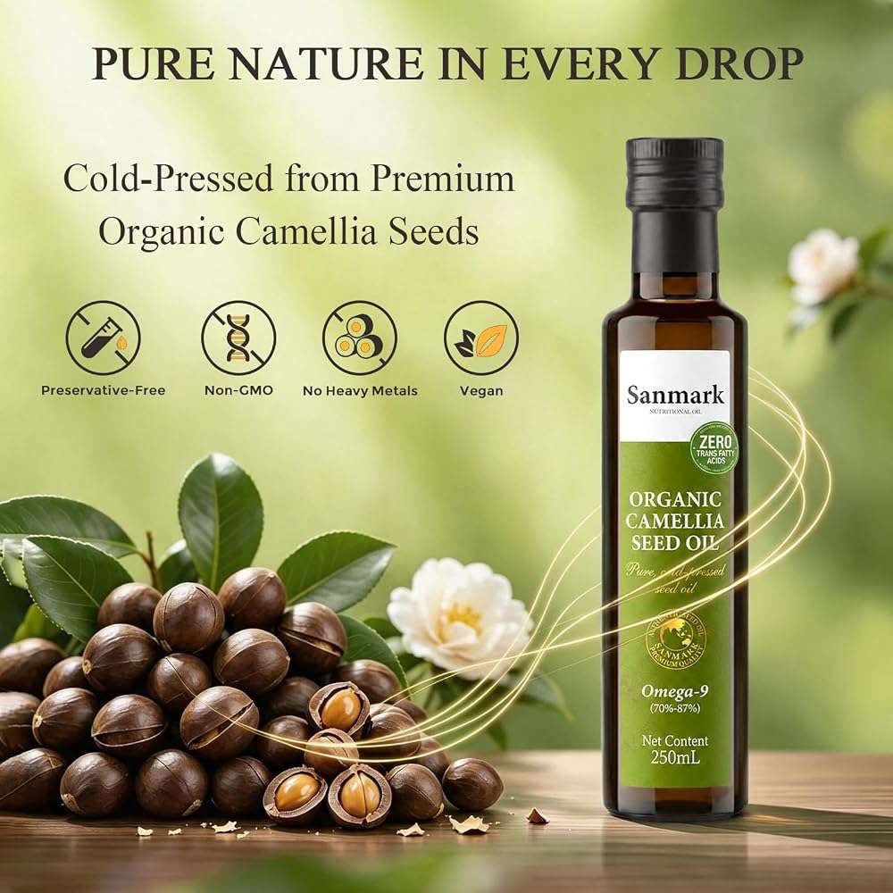Organic Camellia Seed Oil 8.45 fl oz (250ml) – Pure Cold-Pressed Tea Seed Oil for Cooking & Culinary, Rich in Omega-9 (70%-87% Oleic Acid), High Smoke Point, Natural Mountain-Grown (pack of 1) - Image 7