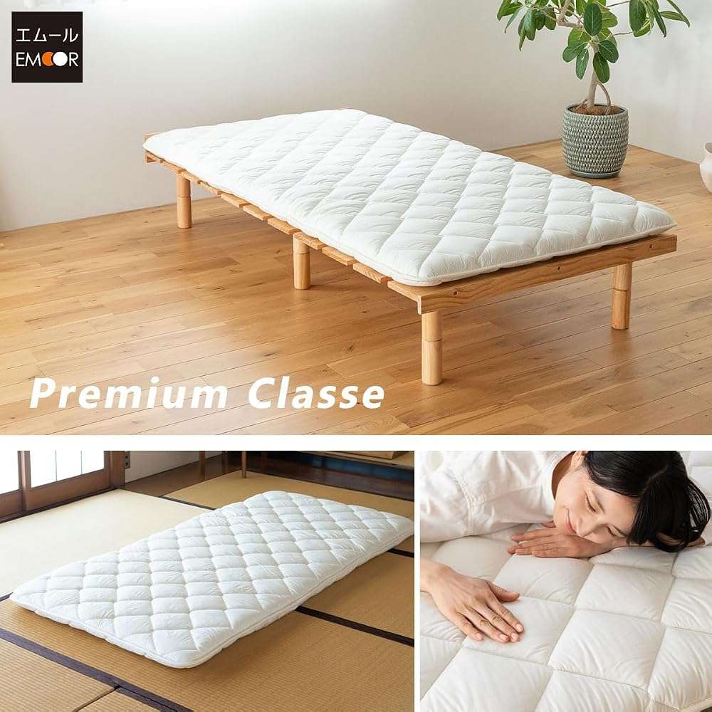 EMOOR Japanese Futon Mattress Premium CLASSE Full, Floor Sleeping Mat Tatami Shikibuton Igusa Natural Cotton - Image 3