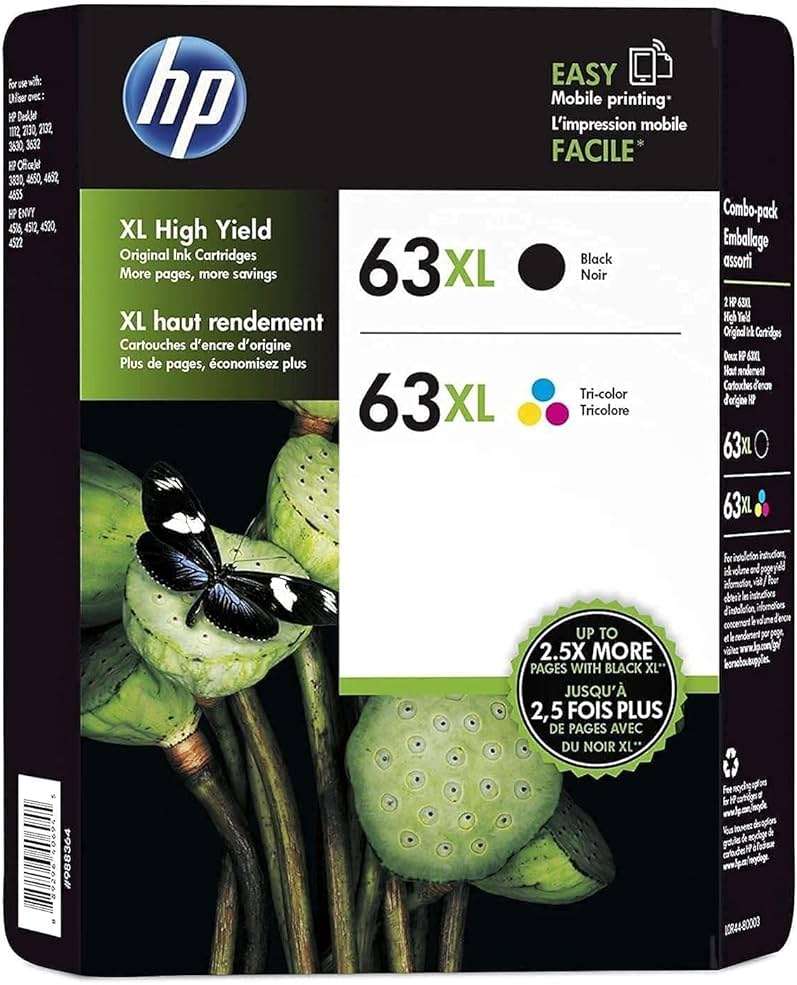 HP 63XL Combo-pack Original Black And Tri-Color High Yield Ink Cartridges - Image 1