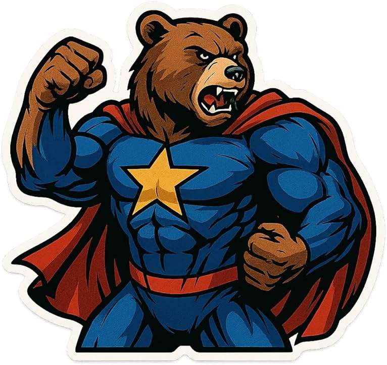 Ursa Major American Superhero Sticker (3.25" x 3") - Image 1