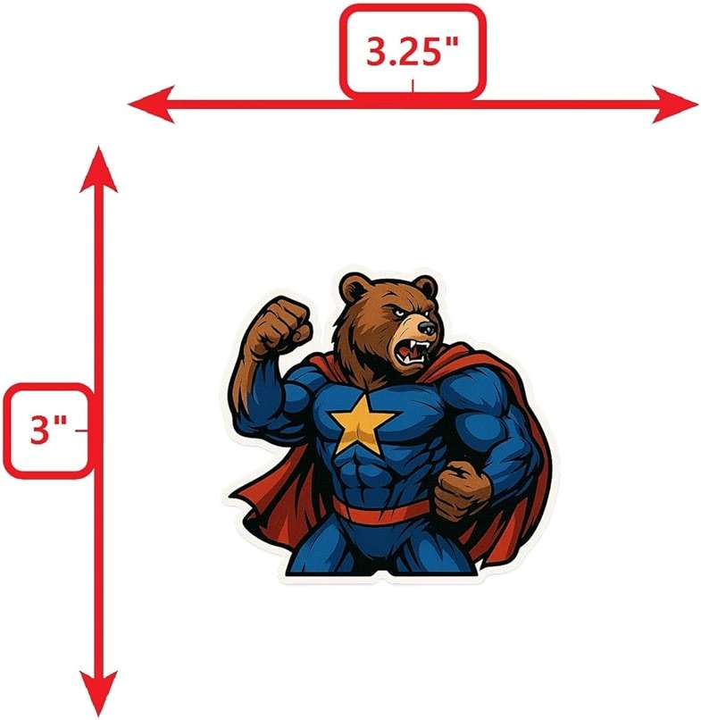 Ursa Major American Superhero Sticker (3.25" x 3") - Image 3