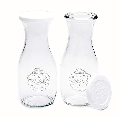 Weck Juice Jar - (2) 764 1/2-Liter jar with Rubber Rings, Steel Clamps, Glass Lids, & Keep Fresh Lids - Image 4