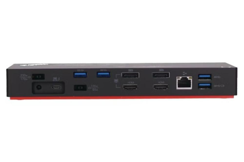 Lenovo USA ThinkPad Thunderbolt 3 Dock Gen 2 135W (40AN0135US) Dual UHD 4K Display Capability, 2 HDMI, 2 DP, USB-C, USB 3.1, Black - Image 3