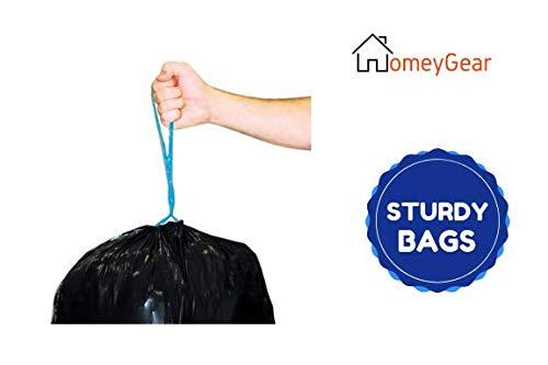 Strong Large 30 Gallon Drawstring Trash Bags Black Can Liners Kitchen Garbage Bags Multipurpose 56 CT Home Lawn Bags - Image 2
