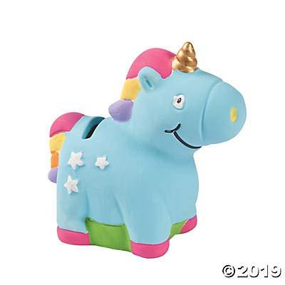 Fun Express DIY Ceramic Unicorn Bank, Set of 12 - Crafts for Kids and Party Activities - Image 2