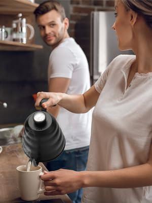 Gooseneck Kettle for Manual Drip Coffee & Tea 40oz Stainless Steel Pour Over Coffee Kettle with Thermometer Tea Kettle for Stovetop,1200ml,6 Cup,Silver,1Pack - Image 5