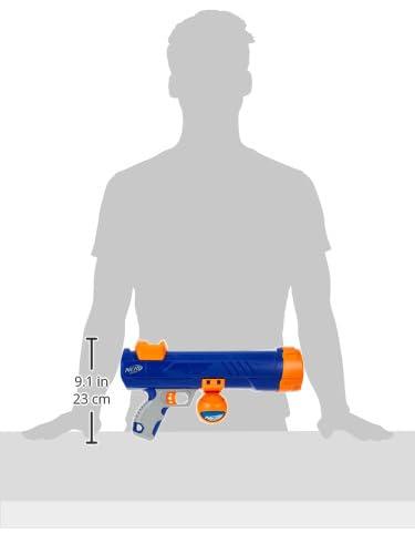 Nerf Dog Tennis Ball Blaster Dog Toy Blue/Orange, 16 Inch Compact Blaster with 1 Ball - Image 3