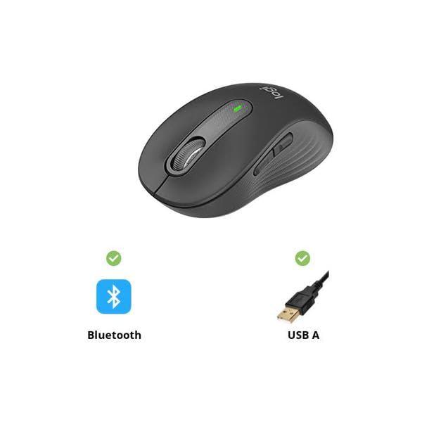 Logitech Signature M650 Wireless Mouse - for Small to Medium Sized Hands, 2-Year Battery, Silent Clicks, Customizable Side Buttons, Bluetooth, Multi-Device Compatibility (Graphite) - Image 3