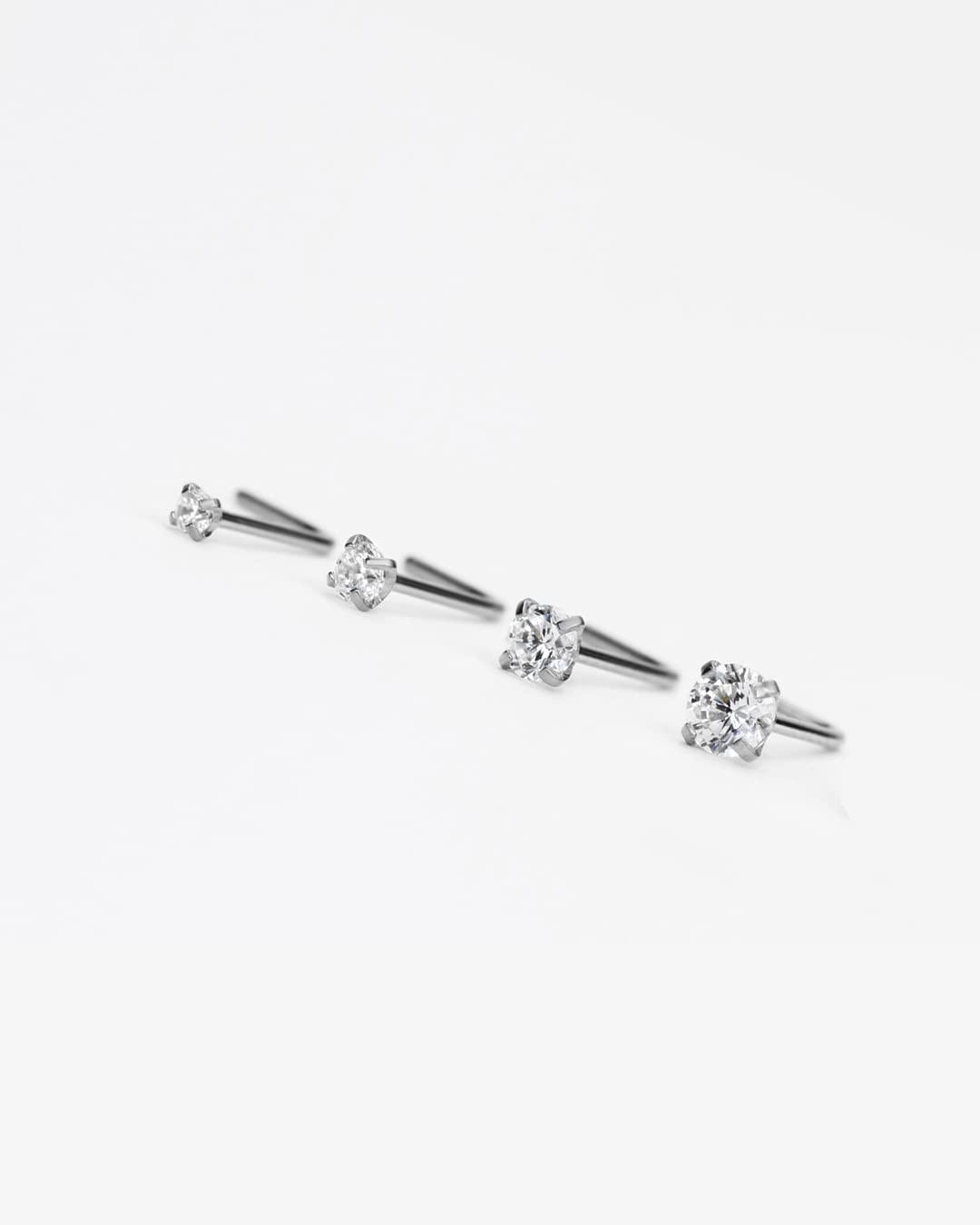 FANSING 4 Pieces Different Sizes 316L Surgical Steel Nose Studs L Shaped - Image 3