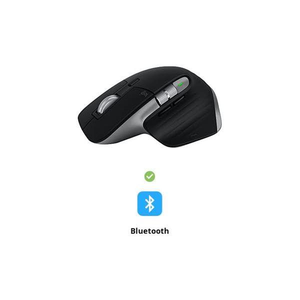 Logitech MX Master 3S for Mac - Wireless Bluetooth Mouse with Ultra-Fast Scrolling, Ergo, 8K DPI, Quiet Clicks, Track on Glass, Customization, USB-C, Apple, iPad - Space Grey - Image 3