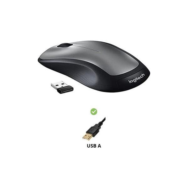 Logitech M310 Wireless Mouse, 2.4 GHz with USB Nano Receiver, 1000 DPI Optical Tracking, 18 Month Life Battery, PC/Mac/Laptop - Silver Grey - Image 3
