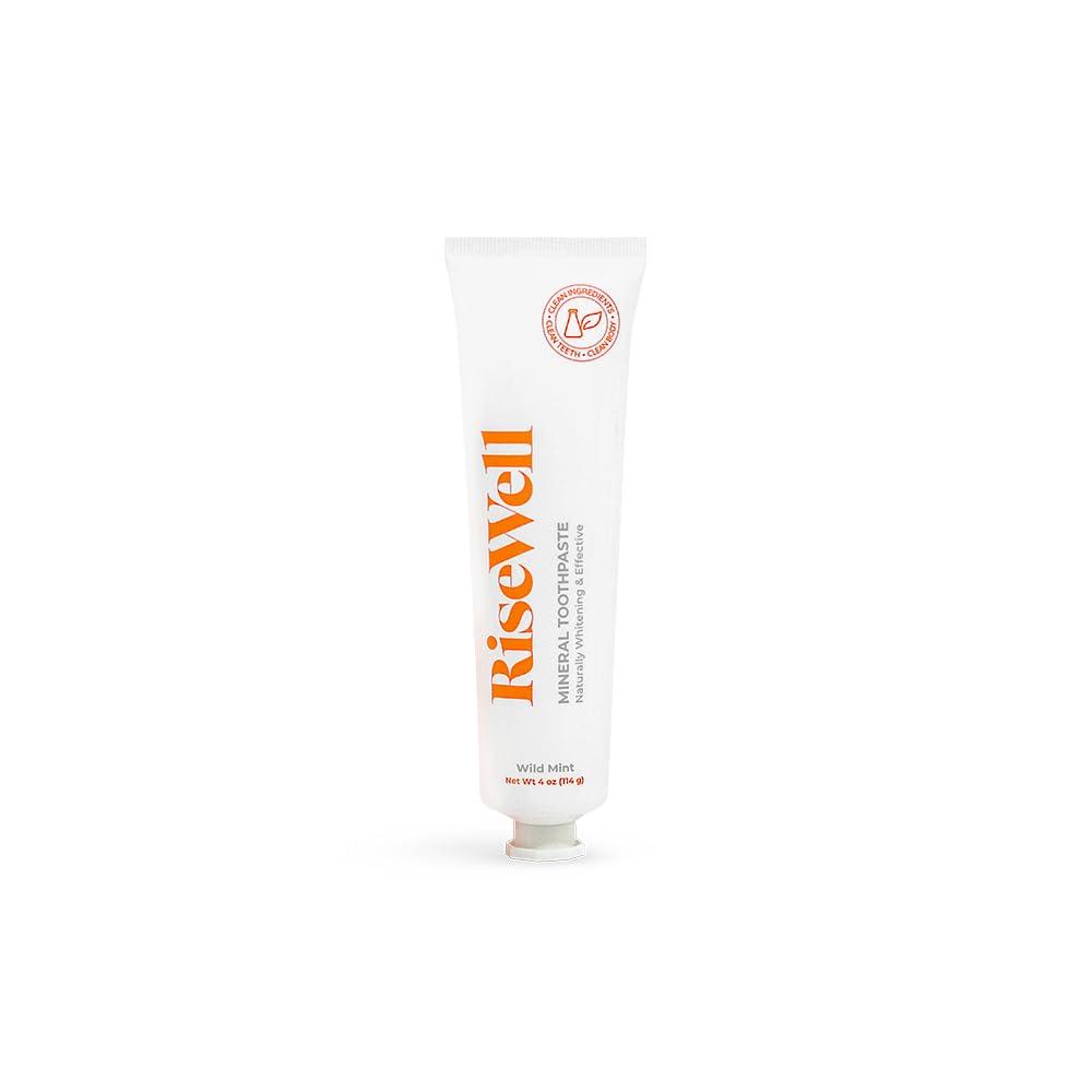 RiseWell Mineral Toothpaste - All Natural Toothpaste with Hydroxyapatite - Made in The USA, No Added Fluoride, SLS-Free - for a Stronger and Healthier Teeth, Wild Mint, 4 Oz