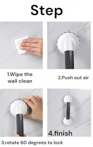 2Pack of 2Inch with Twist for Stronger ADA Shower Handles for Elderly Suction Shower Grab Bars for Seniors Handicap Safety Handrail for Bathtubs Safety Shower Grab Bars - Image 7