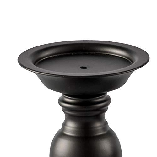 Black Metal Pillar Candle Holders Set of 2, Decorative Candlestick Candle Holders Stand, Decorations Home Décor Gifts for Bedroom Livingroom Wedding - Image 4