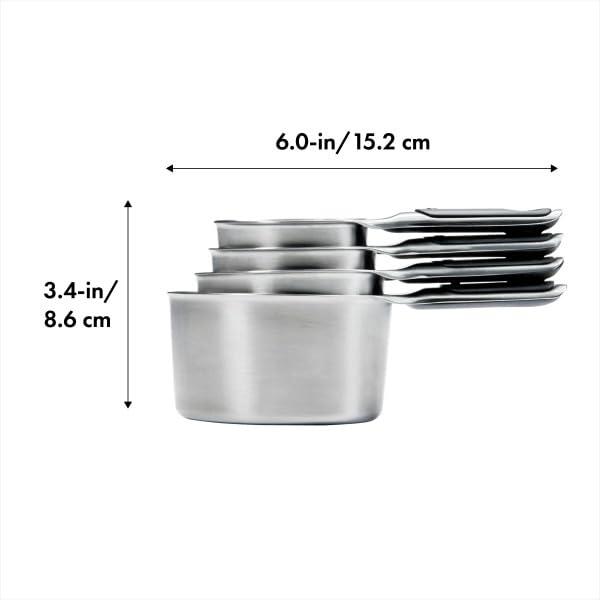OXO Good Grips 4 Piece Stainless Steel Measuring Cups with Magnetic Snaps - Image 2