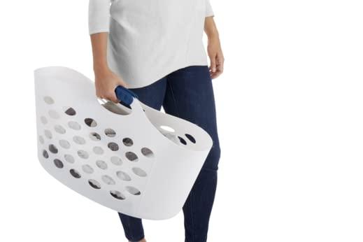 Rubbermaid 1.5 Bushel Capacity Durable Versatile Flex N Carry Portable Flexible Laundry Basket With Convenient Carrying Handles, White, Organization and Storage for Laundry/Garage/Home - Image 7