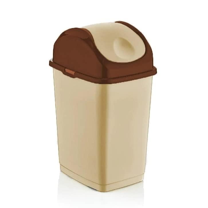 Superio Mini Desktop Trash Can with Swing Top Lid Portable Plastic Garbage Can for Countertop, Desktop, Make up Vanity, Bathroom, Car, Under Sink, Dorm, Compact Waste Bin 5 L, 1.25 Gal. (White) - Image 2