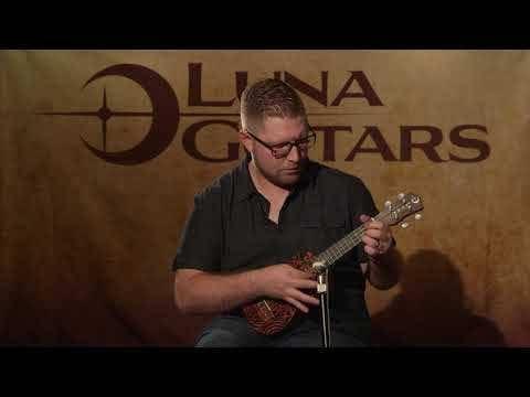 Luna Tribal Mahogany Soprano Ukulele, Satin Natural - Image 4