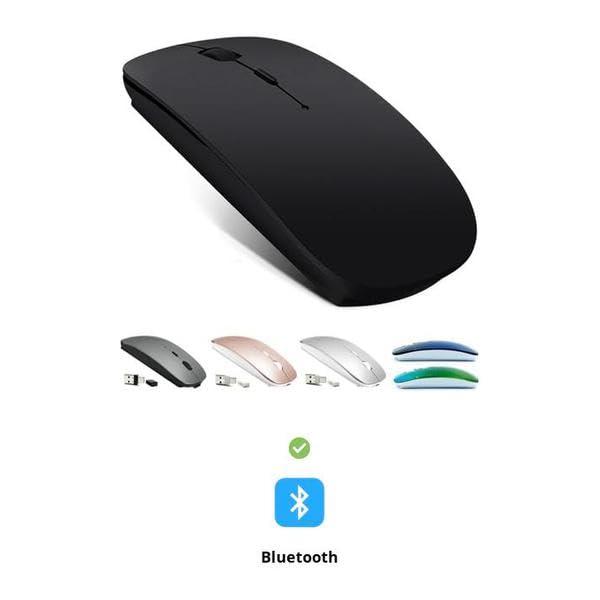 KLO Rechargeable Bluetooth 5.2/3.0/Type-C/USB-2.4G Mouse for MacBook/MacBook air/Pro/iPad, Wireless Mouse for Laptop/Notebook/pc/iPad/Chromebook (Black) - Image 3