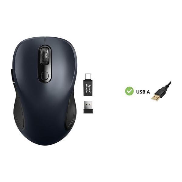 Trueque Wireless Mouse for Laptop, 2.4GHz Ergonomic Computer Mouse with Back & Forward Buttons, 3 Adjustable DPI Levels, 6 Buttons, Optical USB Cordless Mice for Windows Chromebook MacBook PC (Gray) - Image 3