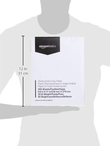 Amazon Basics Multipurpose Copy Printer Paper, 8.5 x 11 inches, 20 lb, 1 Ream, 500 Sheets, 92 Bright, White - Image 3
